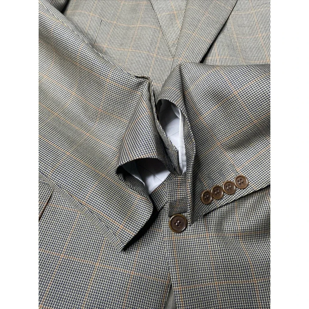 Canali Holt Renfrew Brown Tan 100% Wool Blazer Suit Jacket Size‎ 54 (44 US)